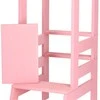 Vaikiška medinė platforma Springos KCH01, 90 cm, rožinė