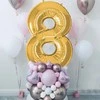 Springos Pripučiamas skaičius „8“ auksinis 40 cm gimtadieniui