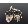 Kabantys auksiniai auskarai su baltu auksu Praba: 585