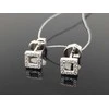 Best Diamonds Balto aukso auskarai su baltais briliantais