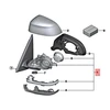 BMW F26 išorinis veidrodėlis be stiklo, šildomas, dešinysis, originalus 51167396048