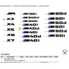 BMW G01 X3 M40d Gloss Juodas Badge Decal 204mm x 20mm 51142472832 Originali