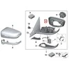 BMW G20 G21 šoninio veidrodžio atraminis žiedas, kairysis originalus 51167498195