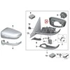 BMW G20 G21 šoninio veidrodžio atraminis žiedas, kairysis originalus 51167498195