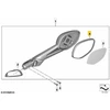 BMW K48 0613 apdailinis veidrodėlis, chromuotas, dešinysis, originalus, 51168549282