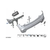 BMW MINI E84 F39 R56 Clubman montavimo apdailos spaustukų rinkinys, 5 vnt., įvairios paskirties, originalus 07142754954