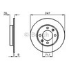 Bosch Stabdžių Diskas Citroen Berlingo C3 C4 Peugeot Partner 307 1007 1.4 1.6 HDi 2.0 95VB1503 4249F7 4249F8