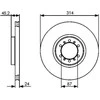 Bosch Stabdžių diskas MITSUBISHI Pajero Shogun L200 2.4 2.5 3.0 MR116741 MR116742 MR116743