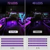 FIKPOO automobilio LED interjero apšvietimo rinkinys, 4 vnt. 72LED, nuotolinis valdymas