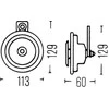 HELLA signalinis signalizatorius B36 12V 116dB(A) 3BA002768-131