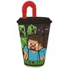 Stor Minecraft puodelis su šiaudeliais 430 ml