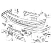 Originalus BMW E34 valstybinio numerio ženklo šalinimo skydelio apdailos dangtelis juodas 51111978089 NAUJAS