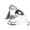 Originalūs BMW X5 F15 X5 25d išoriniai veidrodėliai be stiklo, šildomi, kairieji 51167364051