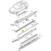 Originalus PORSCHE Cayenne durų slenksčio apdailos juostelė juoda kairėje priekinėje pusėje 958559537009B9