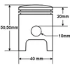 Other Stūmoklis HONDA TACT 50 40 mm kaištis 10 mm standartinis
