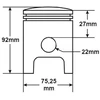 Other Stūmoklis JUNAK M07 M10 75.25mm 1 ANODUOTA DUELLS RINKINYS DI