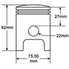 Other Stūmoklis JUNAK M07 M10 75,50mm 2 TRUMPAS ANODUOTA DUELLS RINKINYS DI
