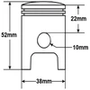 Other Stūmoklis PIAGGIO BRAVO CIAO SI SUPERBRAVO MOPED 50 38.2mm PIN 10mm 2T