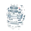 Skoda Scala Priekinis Bumperio Radiatoriaus Centrinis Grotelis Satino Juodas Originalus 657853653AZD4