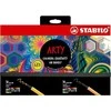 STABILO ARTY 68 vnt. plunksnakočių rinkinys su plunksnakočiu ir pluošto galiuku, įvairių spalvų