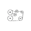 Toyota Highlander serpantino diržas ventiliatoriui alternatoriui 2017-2019 3.5L V6 OEM Toyota