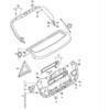 VAG Audi A3 S3 RS3 8V 3 durų bagažinės dangčio tvirtinimo dirželis kairėje lentynoje originalus 8V3867667