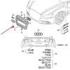 VAG Audi A4 A6 A6 A7 Q3 Q5 Q7 Emblema Žiedai Logotipas Ženklas Grotelės Juoda 4H0853605BT94 Originali