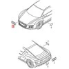 VAG "Audi" priekinis blizgus juodas keturių žiedų variklio dangčio ženklas - R8