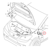VAG Audi TT 8S LHD variklio dangčio atlaisvinimo rankenos laikiklio laikiklis originalus 1K1823633B
