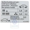 Vag Golf Mk5 Mk6 2006 2009 Rekomenduojama Padangos Slegio Etiketė Originalus 1K0010462L