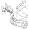 VAG Naujas originalus VW GOLF PLUS (09-14) priekinis bamperis radiatoriaus grotelės 5M0853653L 9B9 OEM