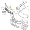 VAG Naujas originalus VW GOLF PLUS (09-14) priekinis bamperis radiatoriaus grotelių apdaila 5M0853467AZLL