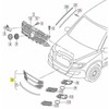 VAG NAUJAS ORIGINALUS VW TIGUAN 12-16 PRIEKINIS BUFERIS CENTRINIS APATINIS GROTELĖ Juodas 5N0853677H 9B9