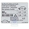 VAG Originalus Volkswagen duomenų ženklas padangų slėgiui NOS 1T0010463M