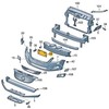 VAG Originalus Volkswagen Tiguan 12-18 Priekinio buferio numerio laikiklis 5N0807287D9B9