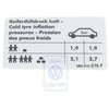 Vag Passat B5 Gp 2001 2005 Padangos Slėgio Ženklu Originalus 3B0010275F