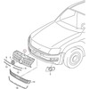 VAG VOLKSWAGEN AMAROK priekinės centrinės radiatoriaus grotelės, juodos spalvos, originalios 2HH853656539B9