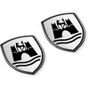 VAG Volkswagen Beetle Golf Dekoratyvinių folijų rinkinys Wolfsburg Crest Tikras satino juodos spalvos emblema 5C0064317ASXRW