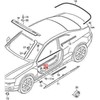 VAG VW 7F veidrodžio stiklas su laikančiąja plokštele kairėje originali 8F0853905A4PK