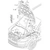VAG VW AUDI variklio dangčio atleidimo rankenos laikiklis originalus 7L0823633G
