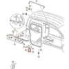 VAG VW Caddy durų dešinysis stumdomųjų durų skląsčio laikiklis originalus 2K0843414A