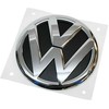 VAG VW CADDY MK3 TRANSPORTER T5 Chromuotas juodas galinis emblemos ženkliukas 2K5853630AULM originalus