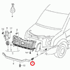VAG VW CRAFTER priekinių žibintų apdailos klipsas kairėje N/S originalus 2E0853733