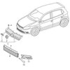 VAG VW POLO GTI 15-17 Priekinio bamperio apatinio centro grotelių apdaila juoda originali 6C0853101F9B9