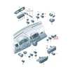 VAG VW T5 žaliuzių dangtelis Satin Juodas originalus 7H09596239B9
