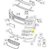 VAG VW TOURAN 07-10 Priekinis bamperis O/S dešinės pusės apatinės grotelės Originalus 1T0853666J9B9