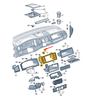 Volkswagen Transporter Kombi 2016 VAG Prietais Centro Panelė Su Oro Ventiliatoriumi Originalus 7E1857038H9B9