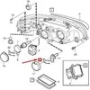VOLVO S60 MK1 priekinių žibintų lemputės laikiklis originali spyruoklė 9178535