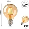 2vnt. 4W E27 2700K-3000K LED filamentinė lemputė