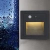 IP65 3W LED įleidžiamas šviestuvas su judesio jutikliu 3000K pilkas